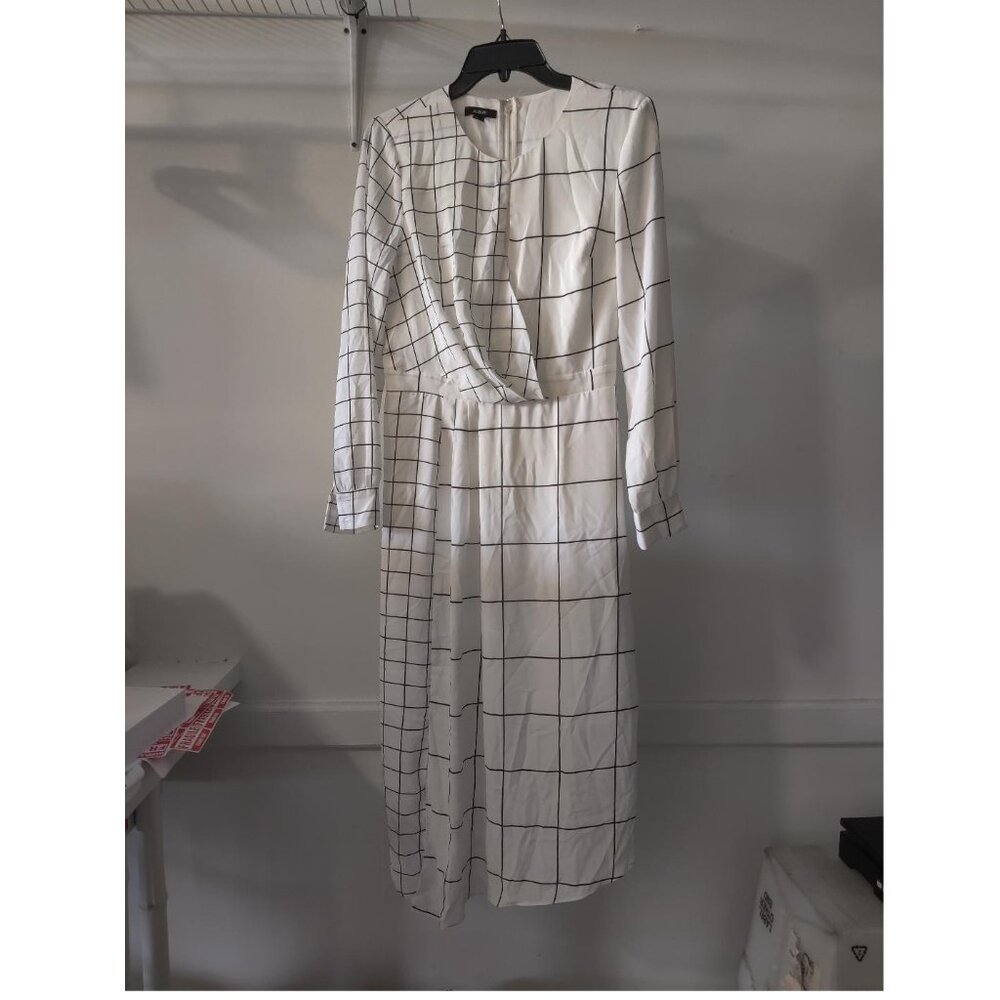 NWT Alfani Women's Twist Front Long Sleeve Dress White Size 8 $100 1C407